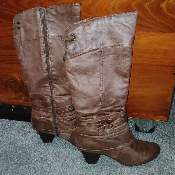Baretraps Raleigh heeled western classy tall boots  Sz 7  EUC worn once - Picture 2 of 6